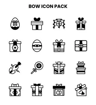 Bow DuoTone Design Icons Pack Stock Illustration