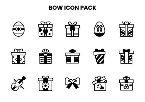 Bow DuoTone Set Icons Pack Illustrazione stock