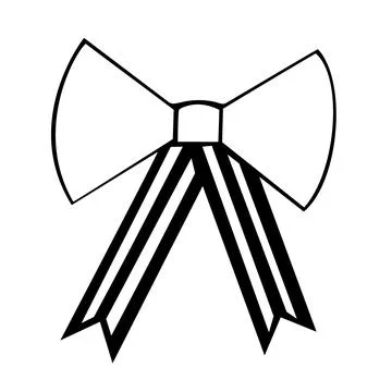 Bow with flag hand drawn sketch. Independence day concept. Stock Illustration
