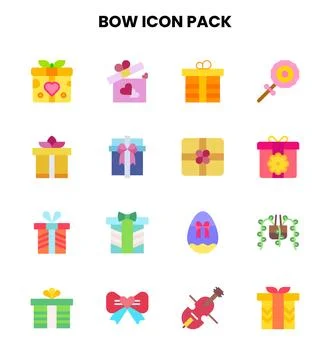 Bow Flat UI Icons Pack 스톡 일러스트