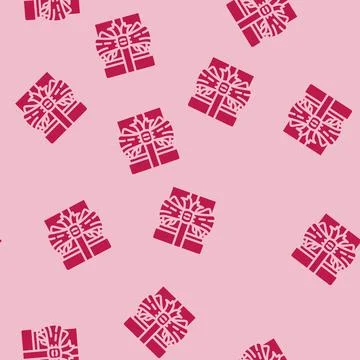 Bow gift box glyph vector seamless pattern Stockillustratie