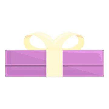 Bow gift box icon cartoon vector. Present package Stock Illustration