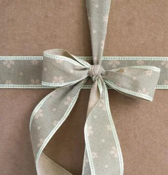 Bow on the gift box Stock Photos