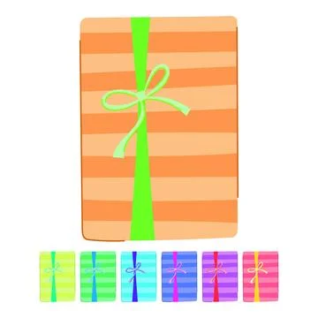 Bow gift box vector cartoon graphic Stock Illustration