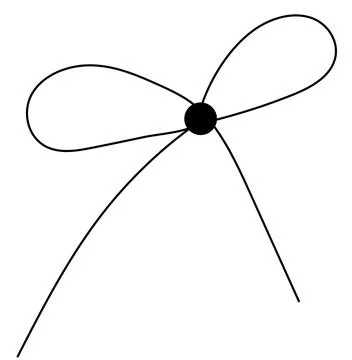 Bow on gift ribbon string vector silhouette icon. Stock Illustration