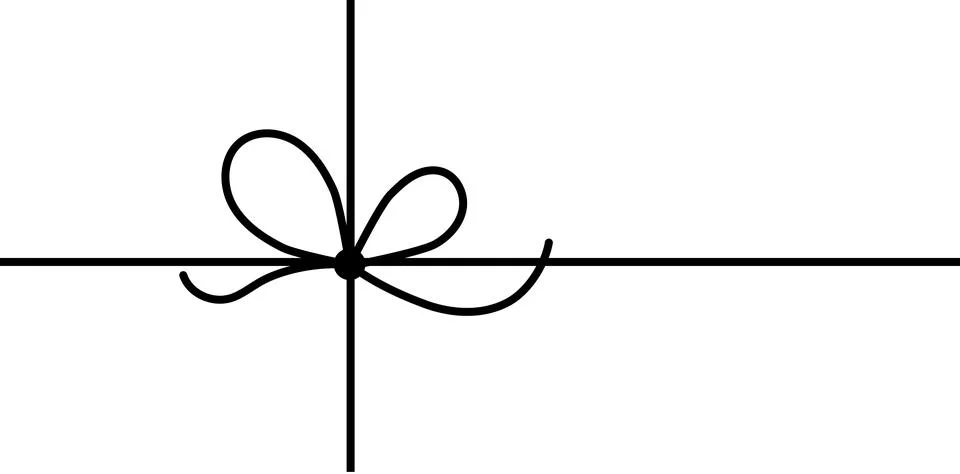 Bow on gift ribbon string vector silhouette icon. Stock Illustration