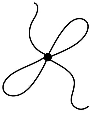 Bow on gift ribbon string vector silhouette icon. Illustrazione stock