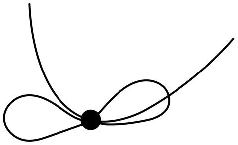 Bow on gift ribbon string vector silhouette icon. Stock Illustration