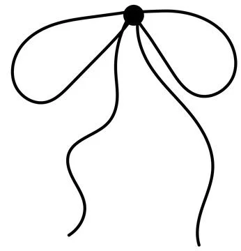 Bow on gift ribbon string vector silhouette icon. Stock Illustration