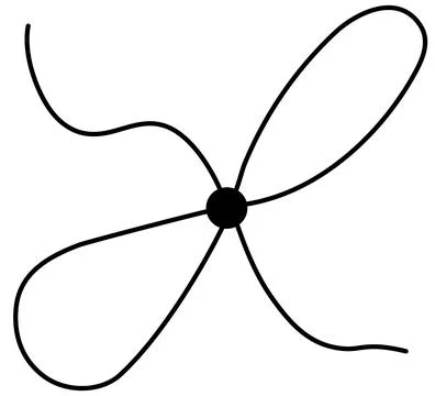 Bow on gift ribbon string vector silhouette icon. Stock Illustration