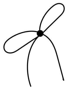 Bow on gift ribbon string vector silhouette icon. Stock Illustration