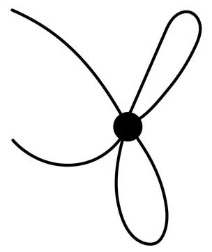 Bow on gift ribbon string vector silhouette icon. Stock Illustration