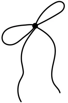 Bow on gift ribbon string vector silhouette icon. Illustrazione stock