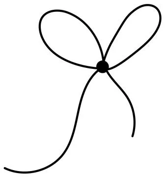 Bow on gift ribbon string vector silhouette icon. 스톡 일러스트