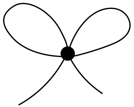 Bow on gift ribbon string vector silhouette icon. Stock Illustration