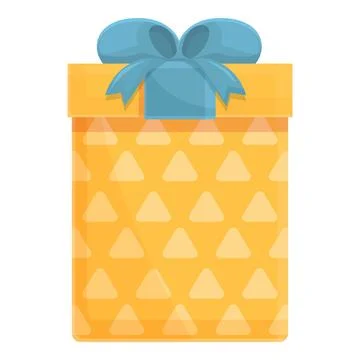 Bow giftbox icon cartoon vector. Gift box Stock Illustration