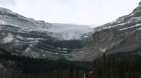 Bow Glacier CU pull to WS Stock Footage 147255