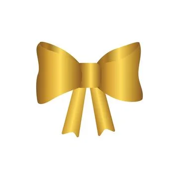 Bow gold isolated on white background. Vector illustration element template. Stock Illustration