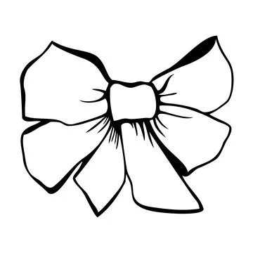 Bow - hand drawn illustration of a decorative element - bow, vector, ink sketch Stock Illustration