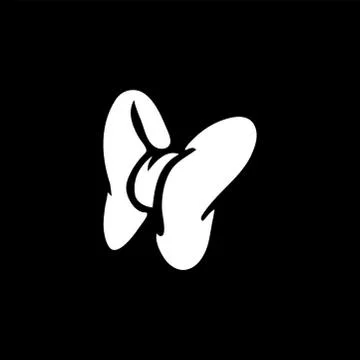 Bow Icon On Black Background. Black Flat Style Vector Illustration Stock Illustration