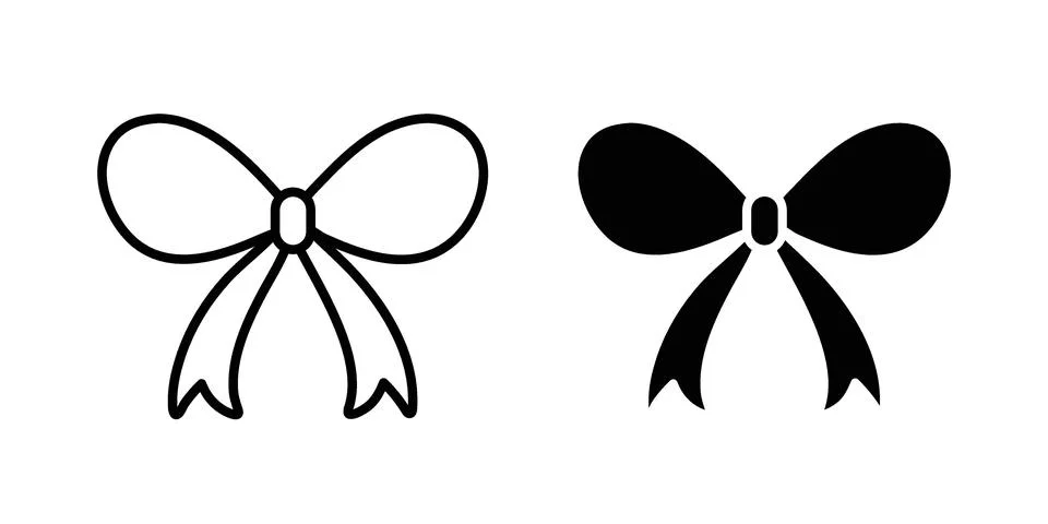 Bow icon bundle for website design projects Stock Illustration