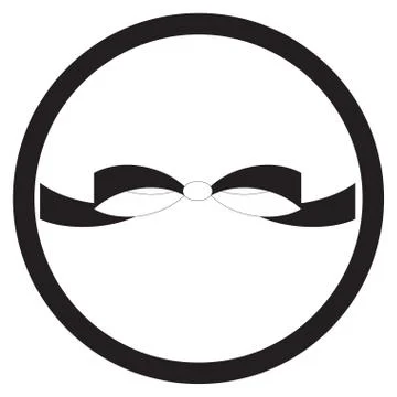 Bow icon flat black white Stock Illustration