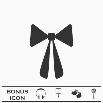 Bow icon flat. Stock Illustration
