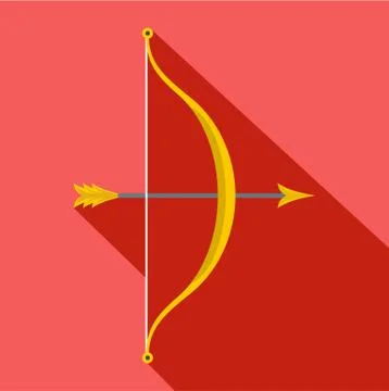 Bow icon, flat style Stock Illustration