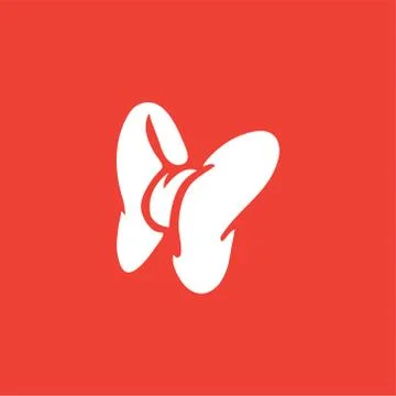 Bow Icon On Red Background. Red Flat Style Vector Illustration. Stock Illustration