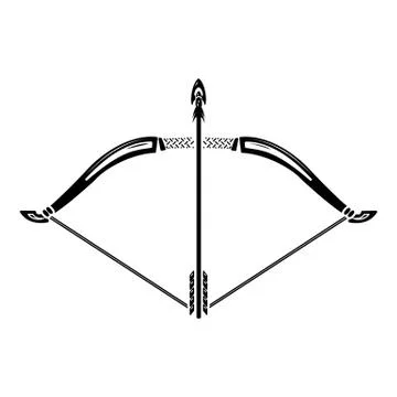 Bow icon, simple style Illustrazione stock