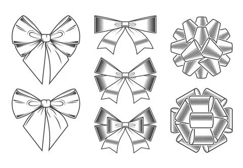 Bow Icons Set Stock Illustration