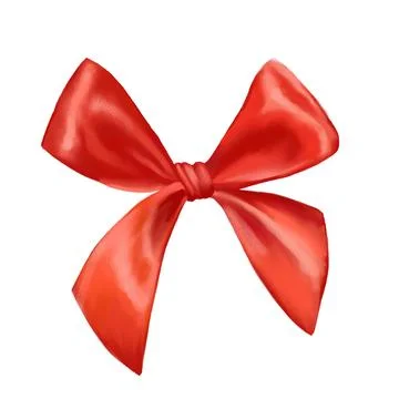 Bow isolated on white background. Digital paining. Stock Illustration