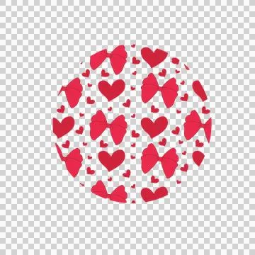 Bow Keychain And Heart Shape Pattern bows repeating hearts Stockillustratie