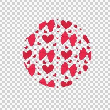 Bow Keychain And Heart Shape Pattern bows repeating hearts Stockillustratie