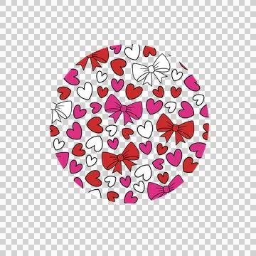 Bow Keychain Heart And Repeating Pattern tiling hearts bows Stock Illustration