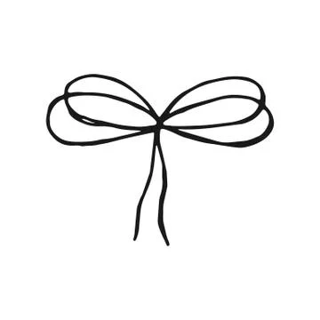 Bow knot thread hand drawing vector. vintage insulated element Illustrazione stock