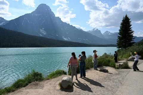 Bow Lake, Alberta, Canada Stock Photos
