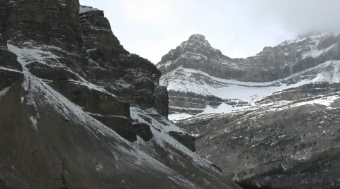 Bow Lake Pull to WS Stock Footage 147336