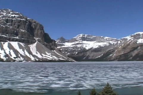Bow Lake winter Stock Footage 138855