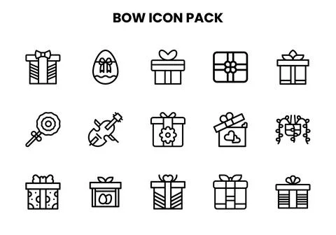 Bow Line Graphics Icons Pack 스톡 일러스트