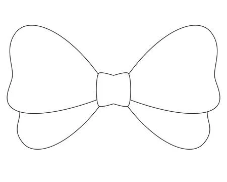 Bow linear vector drawing for a logo, icon, or stencil. Outline. Illustrazione stock