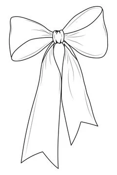 Bow with Long Pointed Ribbon Tails Illustrazione stock