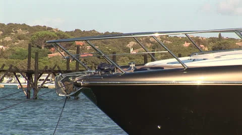 Bow of a luxury boat Stock Footage 22762857