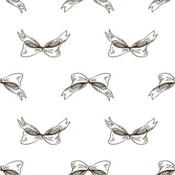 Bow monochrome seamless pattern. Stylish backdrop  Stock Illustration
