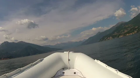 Bow of a navigating maxi rib  Stock Footage 38147669