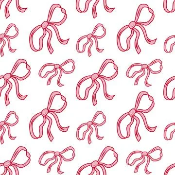 Bow pattern in red and white design for creative projects and crafts Illustrazione stock