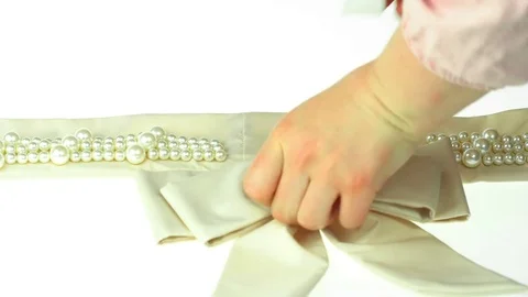 Bow with pearls Stock Footage 74135487