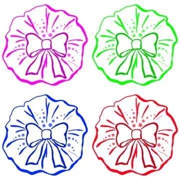 Bow, pictogram, set Stock Illustration