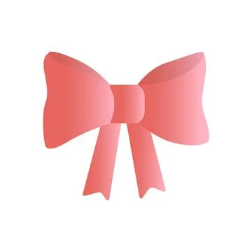 Bow pink isolated on white background. Vector illustration element template. Stock Illustration