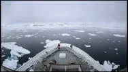 Bow Point Of View Time Lapse Of A Ship Breaking Through Sea Ice In Stock Footage